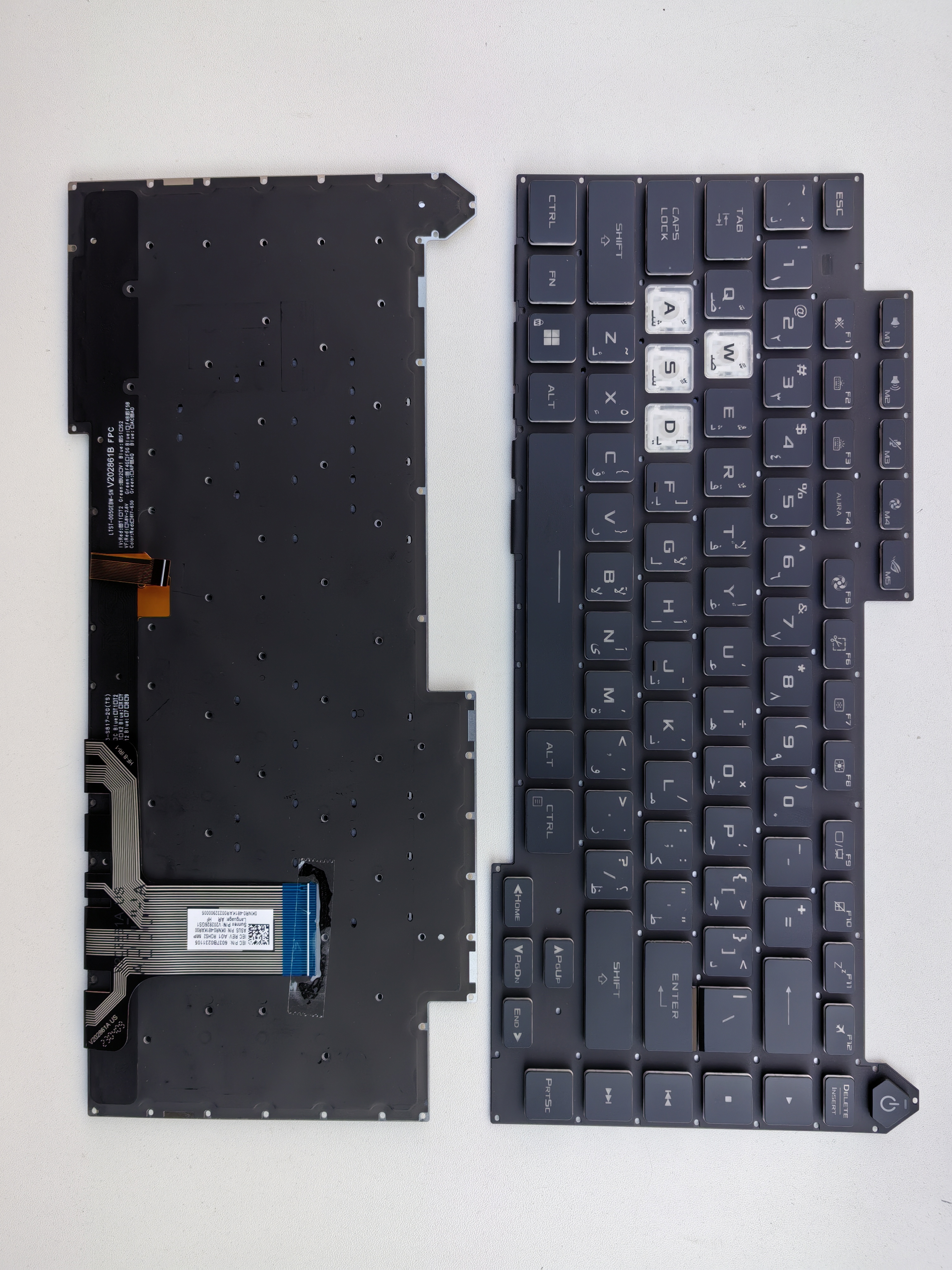 Picture of New Replacement Laptop Keyboard For ASUS G513 colorful backlight BLACK Backlit,White Side (OEM) AR Layout